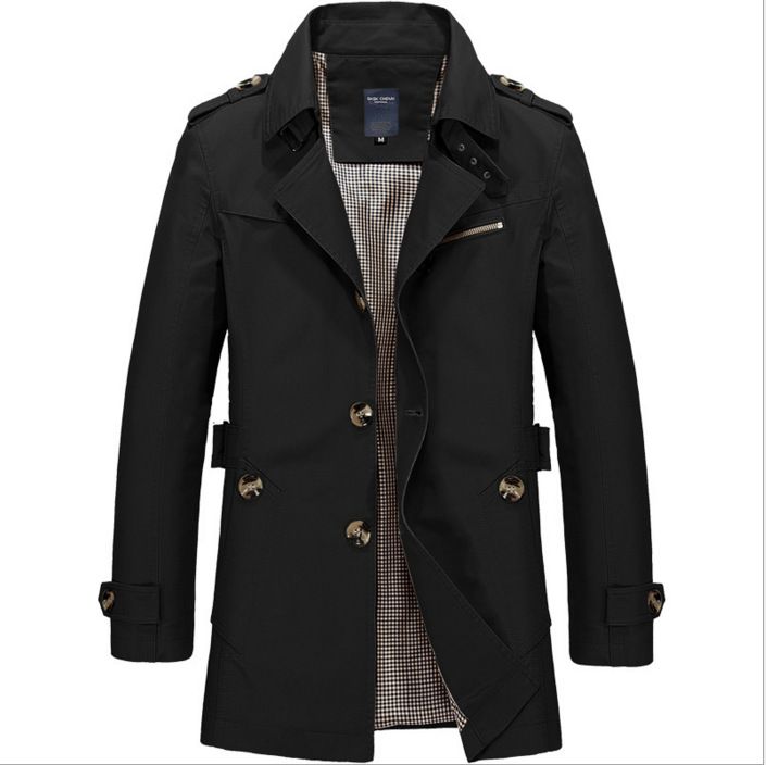 Veste coupe-vent mi-longue pour homme, nouvelle collection automne-hiver, grande taille, en coton_voghion.com