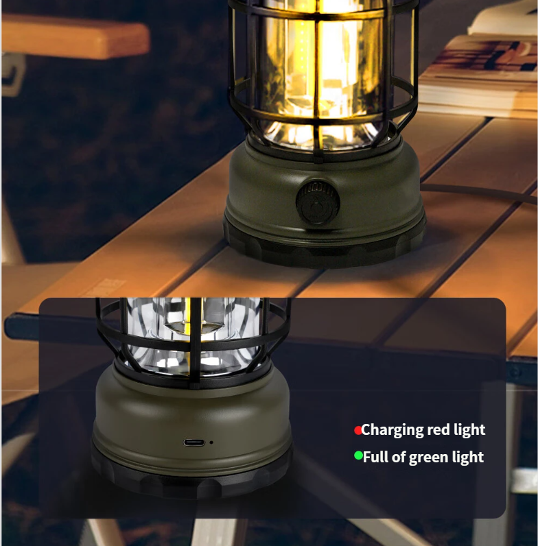 Stall LED Outdoor Portable Atmosphere Tent Camping Rechargeable Lantern Battery Night Light_voghion.com
