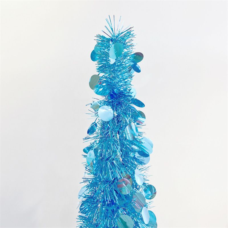 Christmas 150cm folding tree solid color folding decoration tree retractable folding PVC Christmas tree fur strips tree_voghion.com
