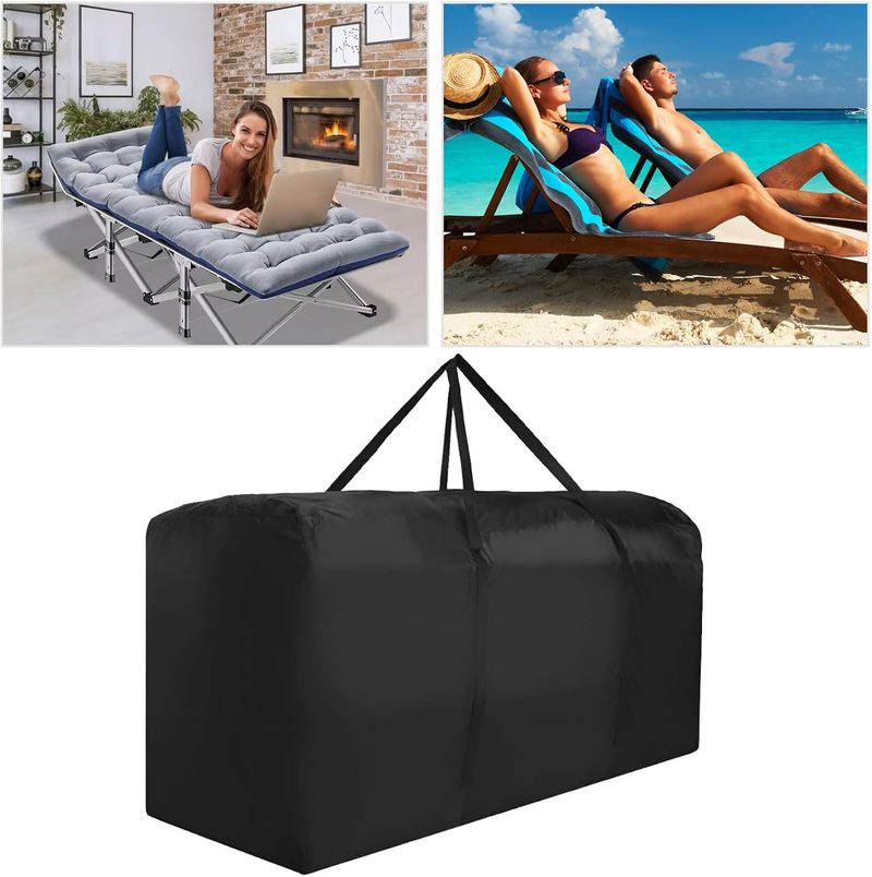 Weatherproof Cushion Bag - Oversized Zipper Patio Storage_voghion.com