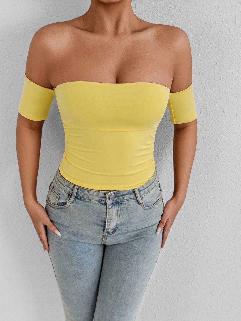 Women's Clothing Hot Selling Strapless Tube Top With A One Shoulder Neckline Wrap Top Summer Sexy Bottoming Top_voghion.com
