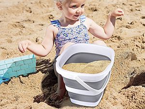 Collapsible Bucket, 5L 1.3Gallon For Household Outdoor Car Washing Tub Plastic Foldable Portable Camping Beach Sand Water Pot Pail Space Saving Square_voghion.com