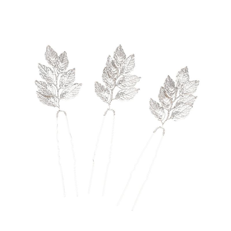 Gioielli da donna Foglie barocche in oro e argento, set di 3, 21 foglie, copricapo a forcina a forma di U_voghion.com