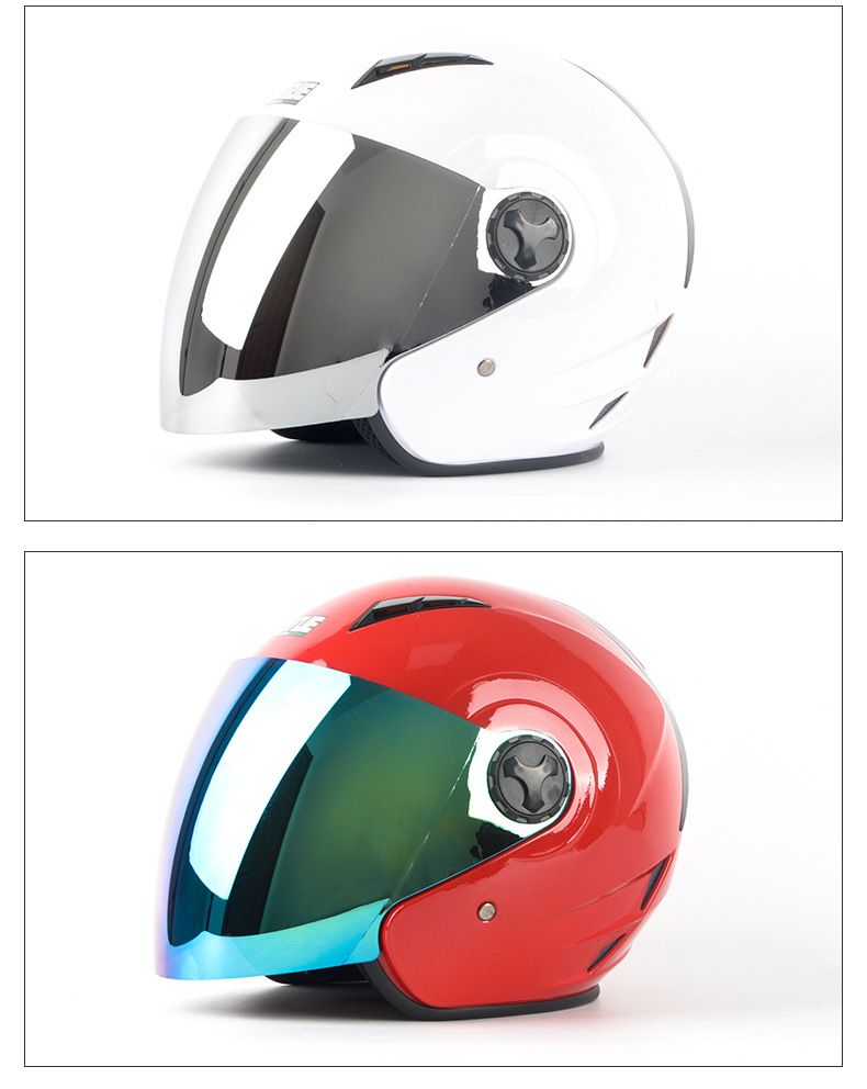Casco da motociclista Casco mezzo da uomo e da donna Casco vintage 3/4 Casco da motociclista a pedale_voghion.com