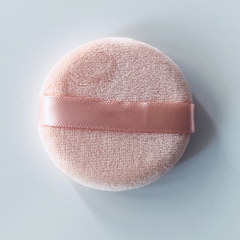 Super Soft Crystal Velvet Black Short Hair Cushion Sponge Small Round Dry Setting Loose Powder Puff_voghion.com