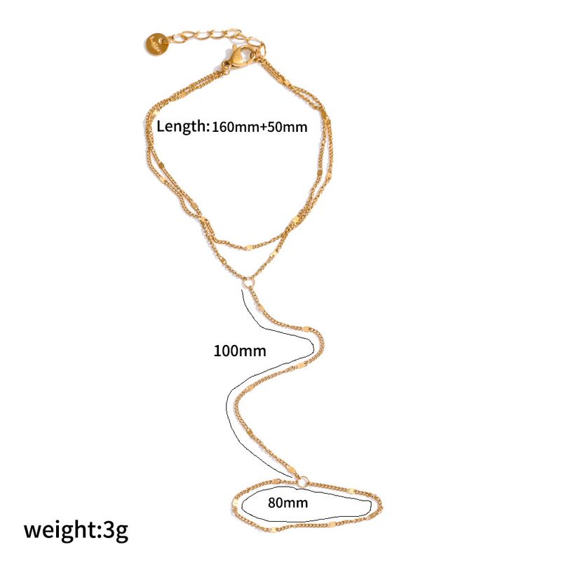 Gioiello con catena in acciaio inossidabile, intarsiato con diamanti, alla moda, elegante, stile casual da spiaggia, integrato al dito._voghion.com