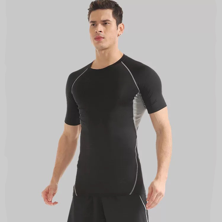Vêtements pour hommes exercice musculaire vêtements de fitness élastiques deux ensembles de collants à séchage rapide pour hommes vêtements d'entraînement de course à sec_voghion.com