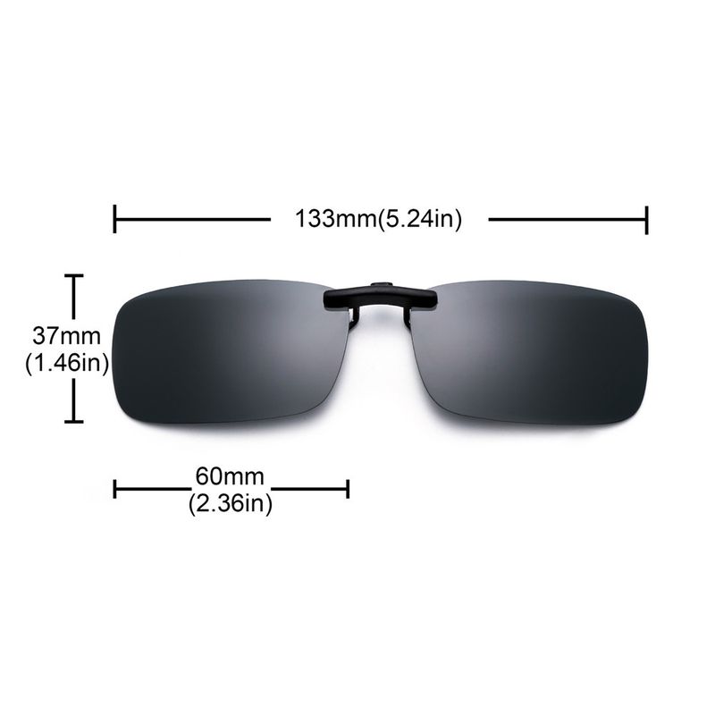 Randlos Rechteckeg Clip-on Sonnebrëller Liicht Polariséiert Brëller Männer Fraen UV400_voghion.com