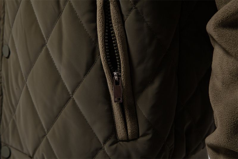 Men's Fleece-Lined Windproof Jacket - Slim Fit Stand Collar Zip-Up Coat With Raglan Sleeves (Black/Grey/Green/Camel/Beige, Sizes S-XXL)_voghion.com