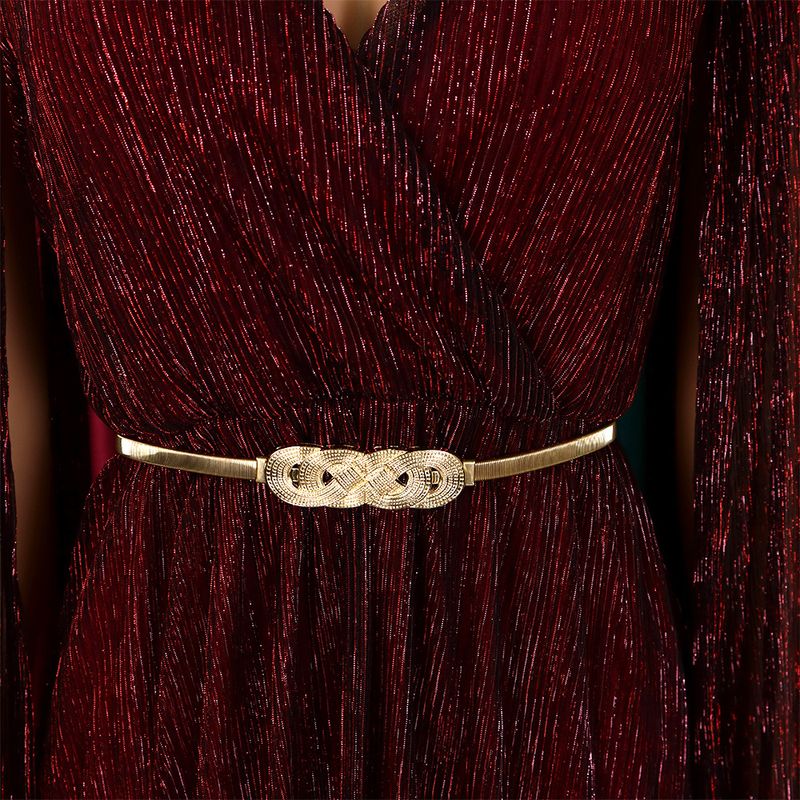 Damenbekleidung Neue V-Ausschnitt Temperament Langarm Cape Taille Kleid Rock_voghion.com