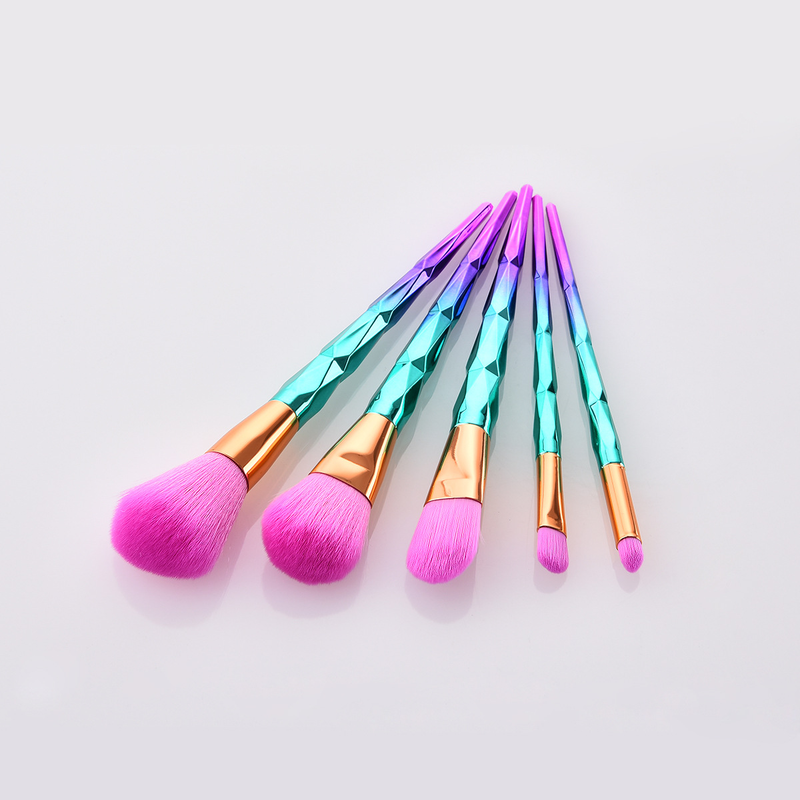 5-teiliges Make-up-Pinselset, Make-up-Tools, Augenset, Lidschattenpinsel, rosa und blauer Farbverlauf, Yuncai GUJHUI_voghion.com