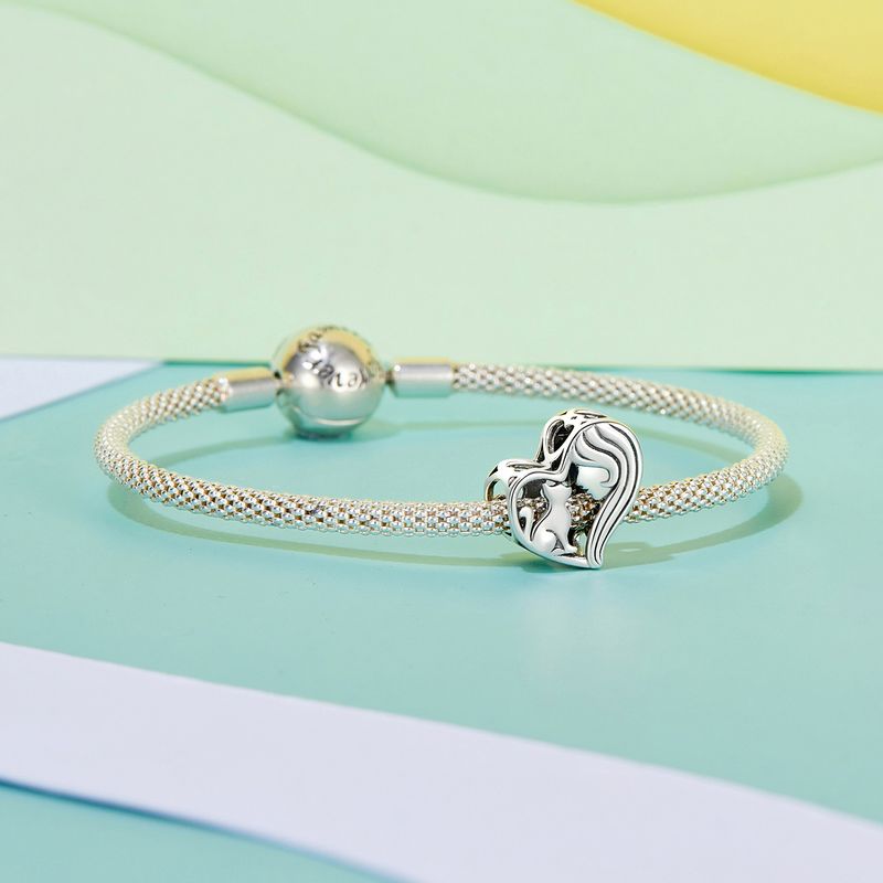 Cute Cat Charm Sterling Silver Charm,SCC2950_voghion.com