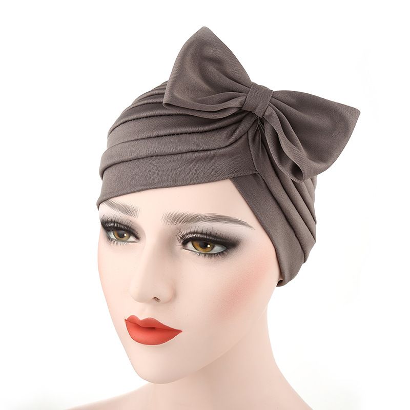 Neien geplitzten indeschen Hutt Neien Turbanhut mat Schleifen an enger Faarf Baotou Hutt op Lager_voghion.com
