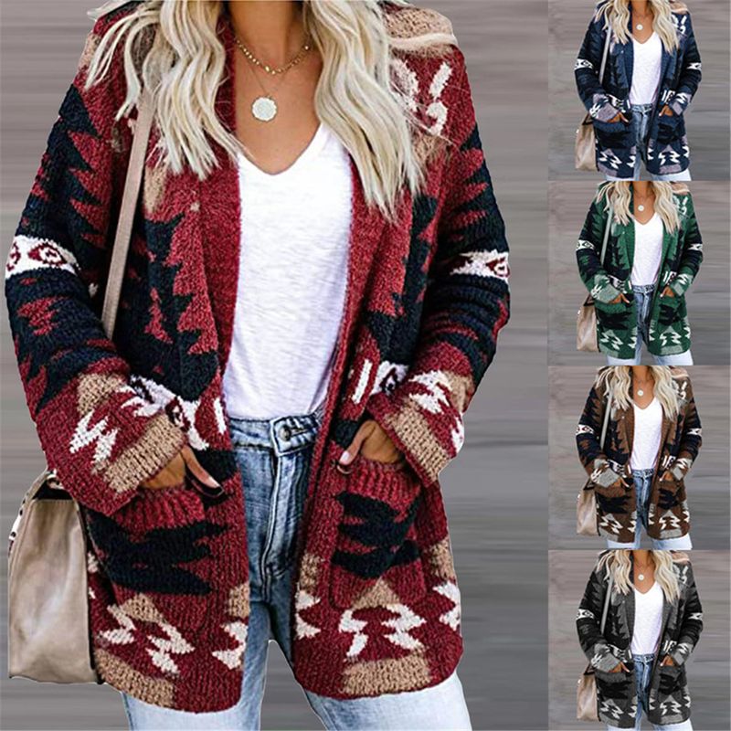 Women's loose Halloween sweater Christmas printed cardigan_voghion.com