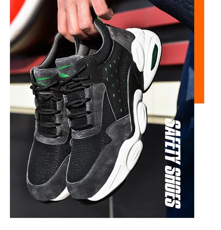 Zapatillas de deporte a prueba de pinchazos para hombre, botas de seguridad indestructibles con punta de acero, zapatos masculinos_voghion.com