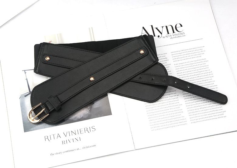 Koreanische Mode elastische Wrap breite Damen Kleid dekorative Shirt einfache Gürtel Stoff Taille Gürtel_voghion.com