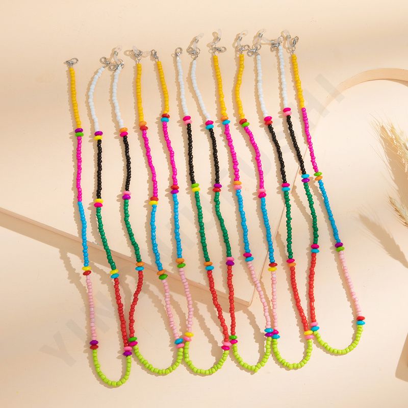 Cinturino per occhiali da collo con catena di cristallo colorata per maschera alla moda_voghion.com