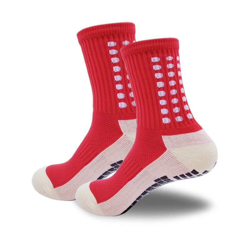 Calzini da donna, calzini da calcio, colla antiscivolo, tubo centrale, spessi, fondo in asciugamano, calzini lunghi a righe, calzini da allenamento e da corsa_voghion.com