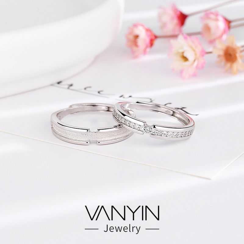 Wanying Jian Jia and Bai Lu Couple S Pure Silver Jewelry Light Luxury Personalized Matching Ring Valentine's Day Gift_voghion.com