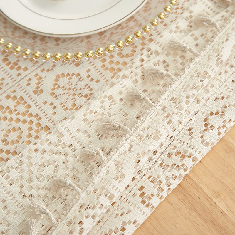 Nappe de style rétro, nappe rectangulaire de haute qualité, décoration d'ambiance tricotée_voghion.com