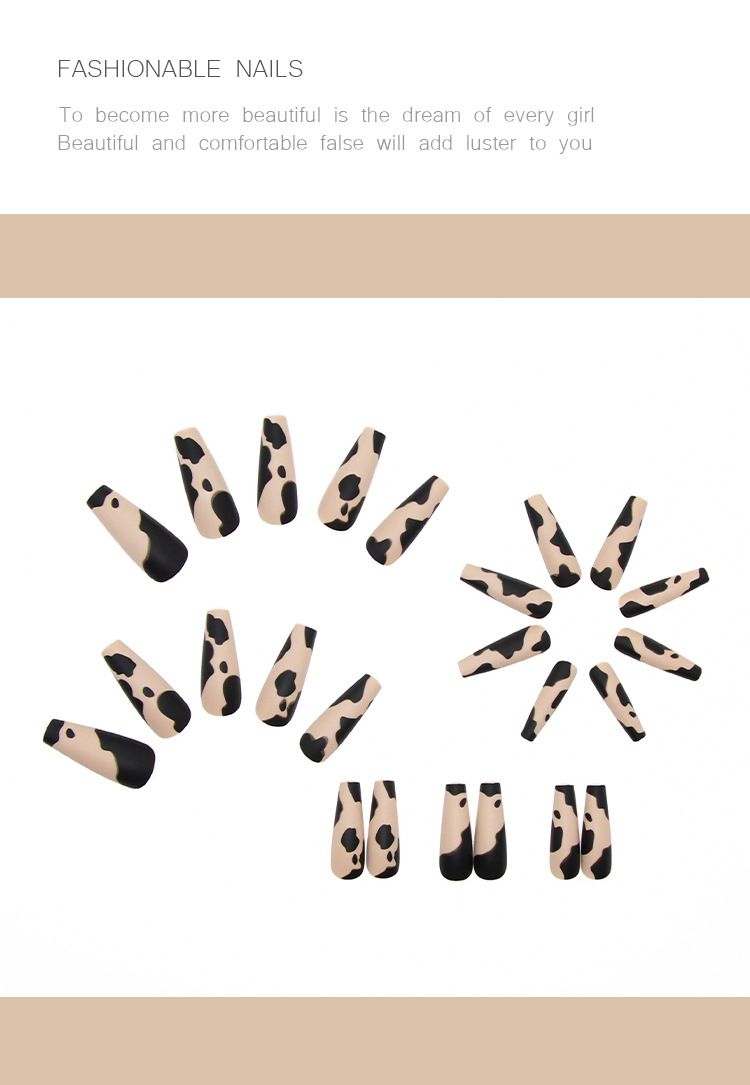 Beauté Santé Nail Art Patch Porter Ongles Fini Nail Art Ballet Armure Imprimé Léopard Givré Press On Ongles_voghion.com