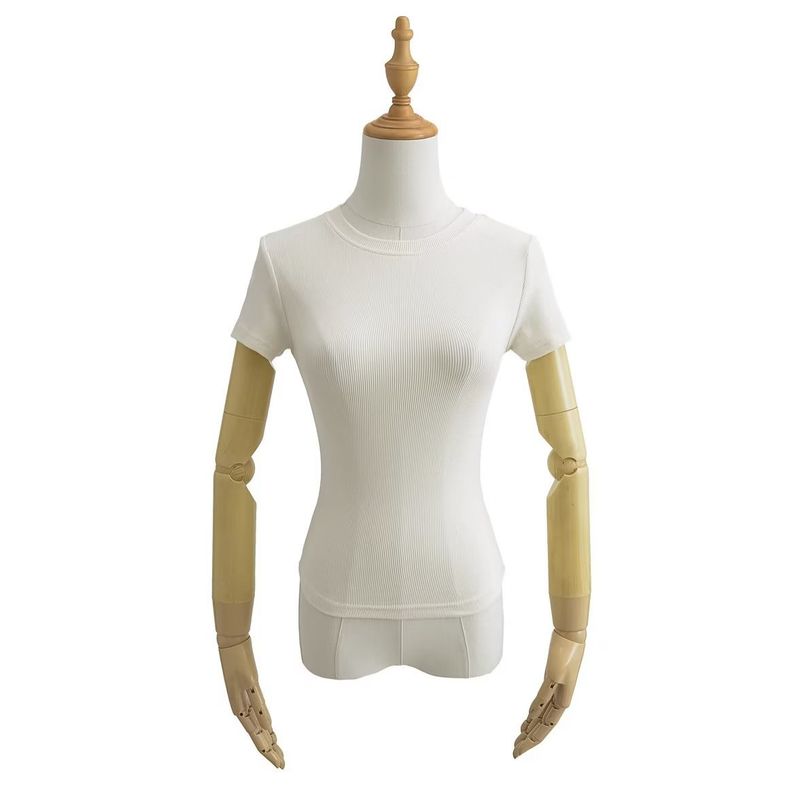 Spring New Women's Round Neck Pullover Slim Fit T-shirt Top C76179_voghion.com