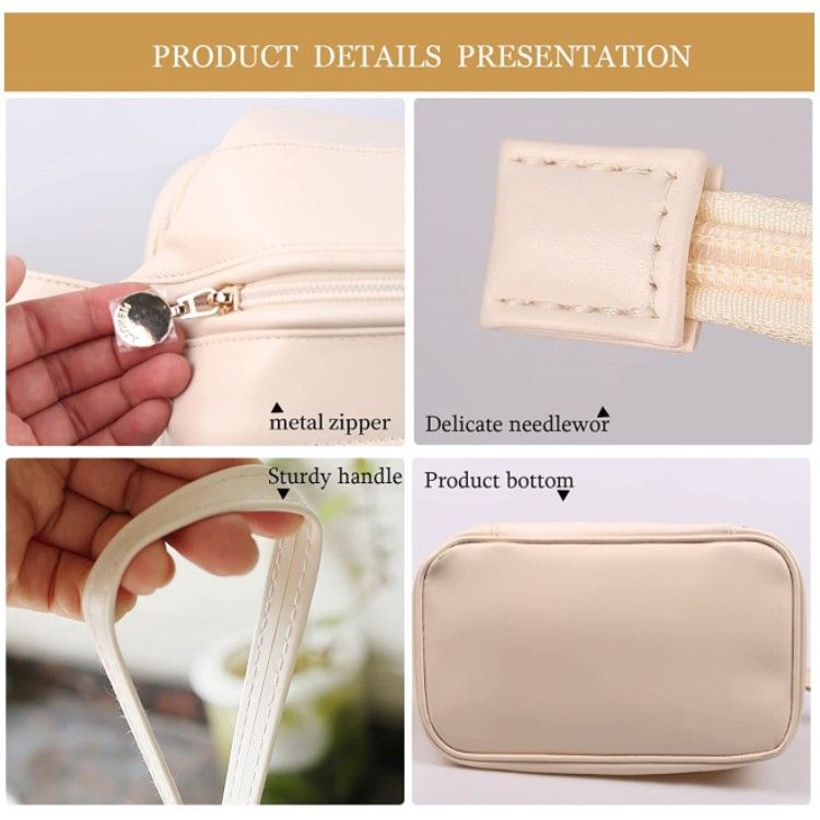 Women's cloud shaped makeup bag with double-layer design, portable for business trips, travel, toiletries, makeup supplies, toiletries, storage bag_voghion.com