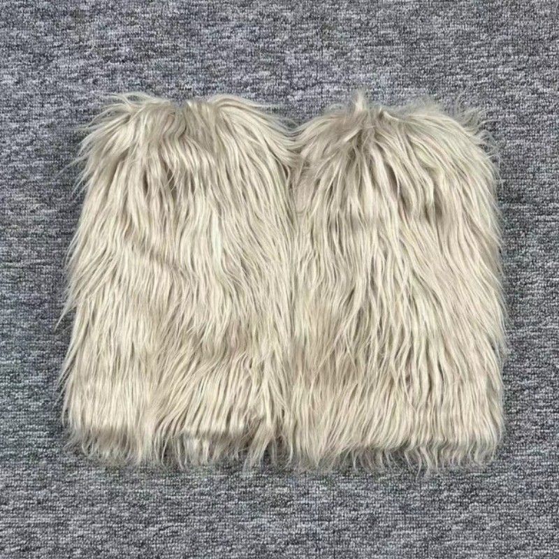 Herbst und Winter Neue Wollstiefel Plüschsocken Mittellange Pelzpelz Hoher Zylinder Beinschutz Damen Ärmel_voghion.com