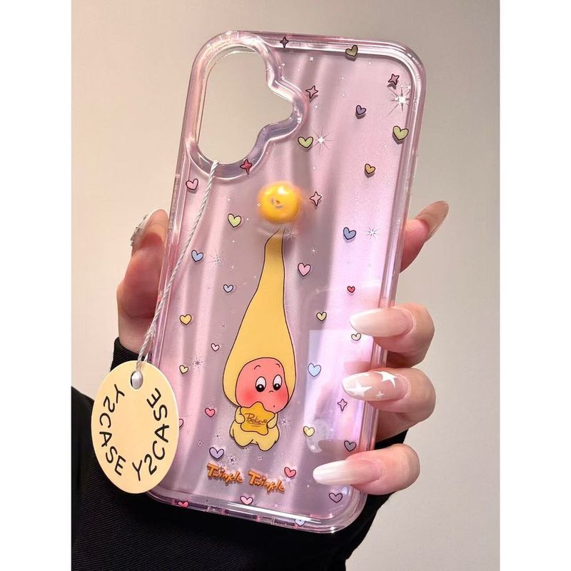 Custodia per telefono TechGlobe con motivo a cuore e stella a forma di piccola persona, compatibile con modelli da 16, 15, 14 e 13 pollici, per donne_voghion.com