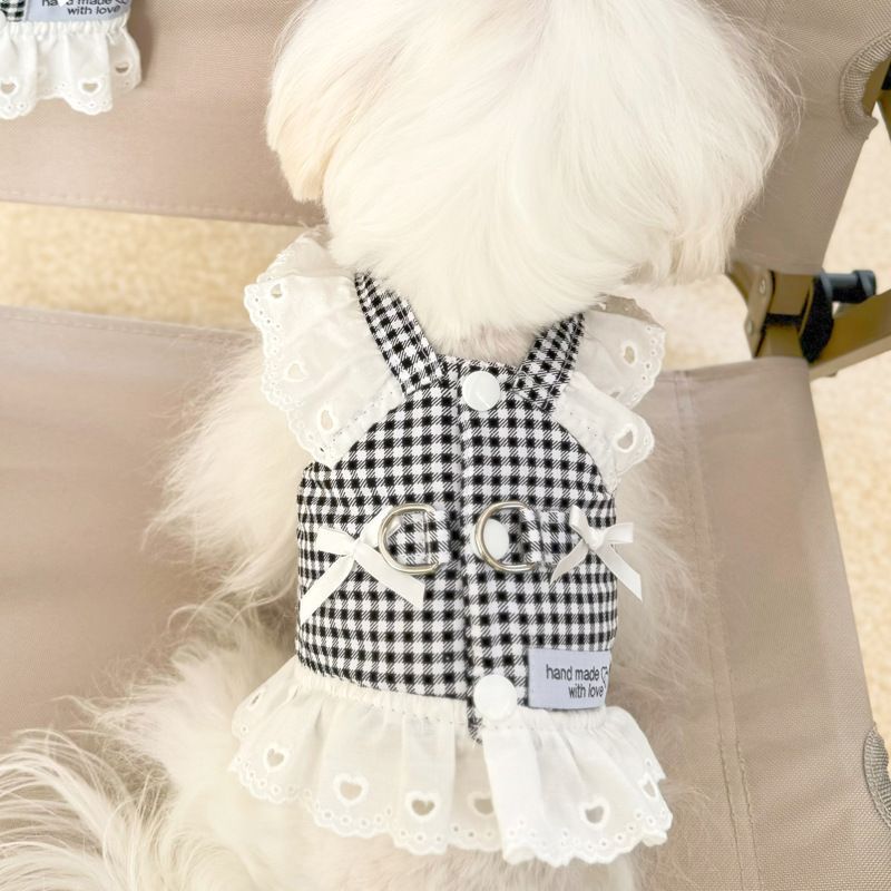 Pet Harness Clothes Leash Dress Small Dog Pomeranian Spring Summer_voghion.com