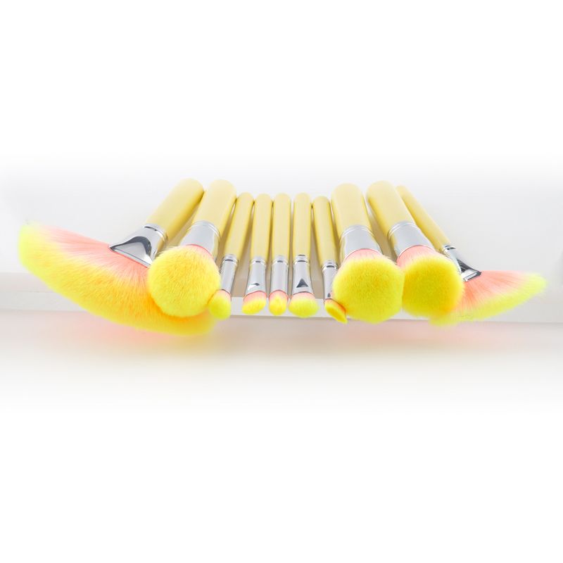10 pcs makeup brush set makeup tools crackle/yellow handle/red handle fan brush GUJHUI_voghion.com