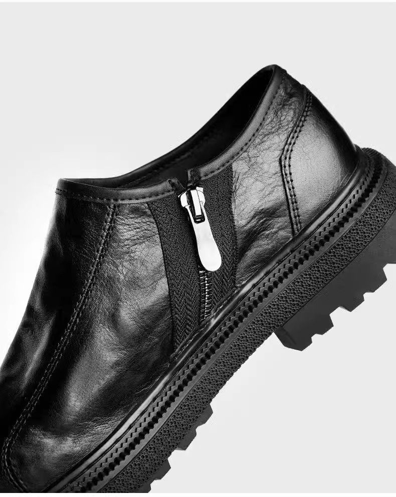 Glide Glide Single Breathable Export Genuine Top Layer Cowhide Wide Foot Casual Men's Youth Business Leather Shoes_voghion.com