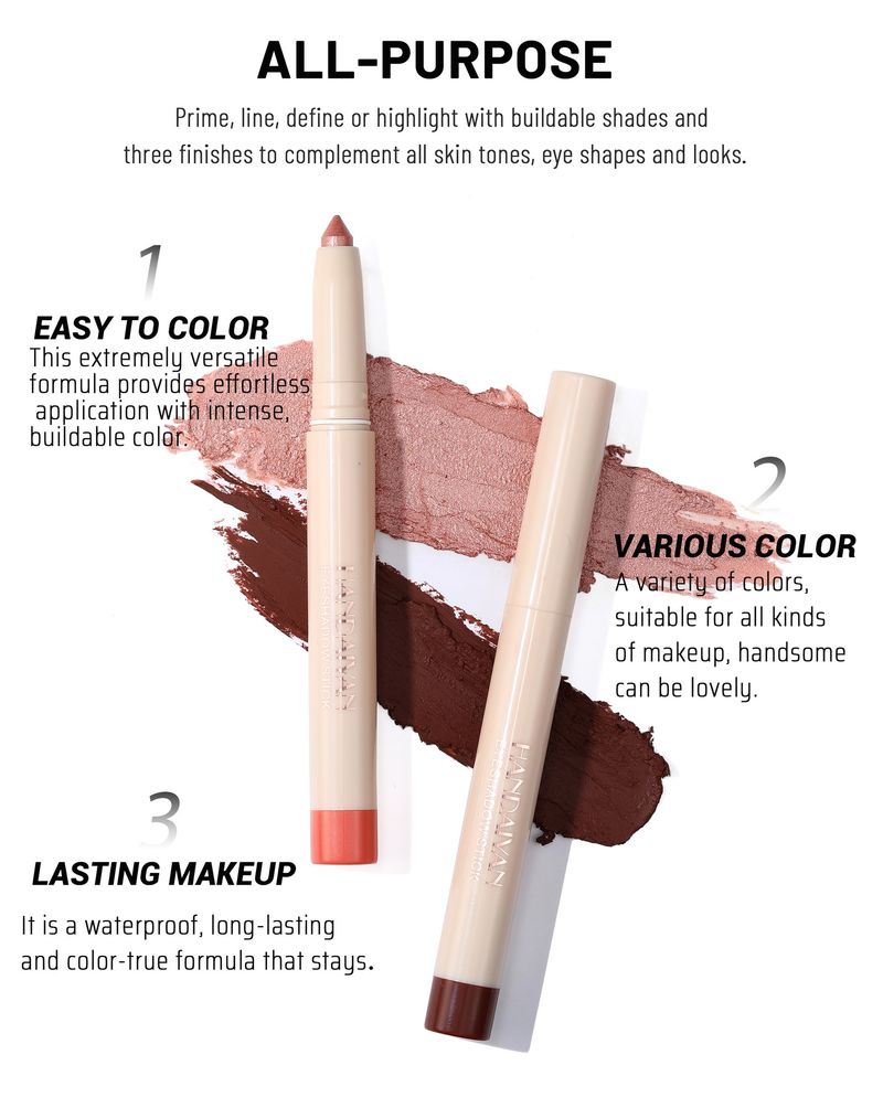 HANDAIYAN12 rainbow earth color eye shadow pen set is not easy to faint color eye shadow stick with pencil sharpener_voghion.com