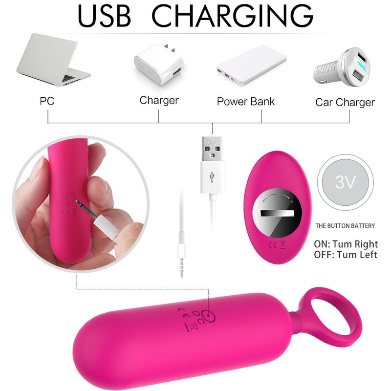 Mini vibratore a proiettile per il piacere del punto G femminile, forte vibrazione, massaggiatore AV a bacchetta, alimentazione USB, giocattolo sessuale_voghion.com