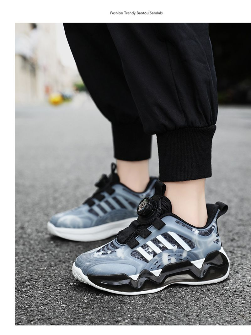 Chaussures de sport pour garçons, nouvelle collection printemps-automne 2023, maille respirante, boucle rotative blanche, pour enfants, course à pied pour filles_voghion.com