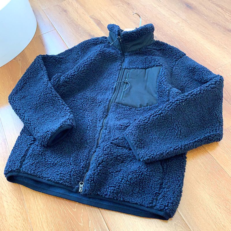 Winddichte Unisex-Jacke mit Fleecefutter – gemütlicher Paarmantel mit Stehkragen, Polyester-Außenmaterial für Herbst und Winter_voghion.com