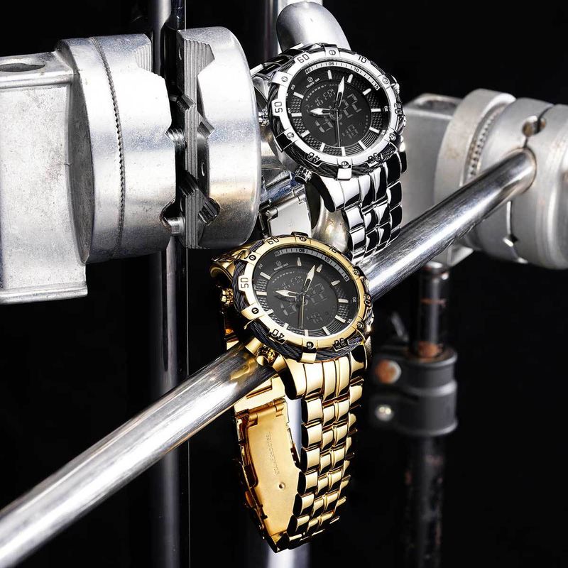 Spiral Crown Men's Single Folding Buckle Pointer Round Watch_voghion.com