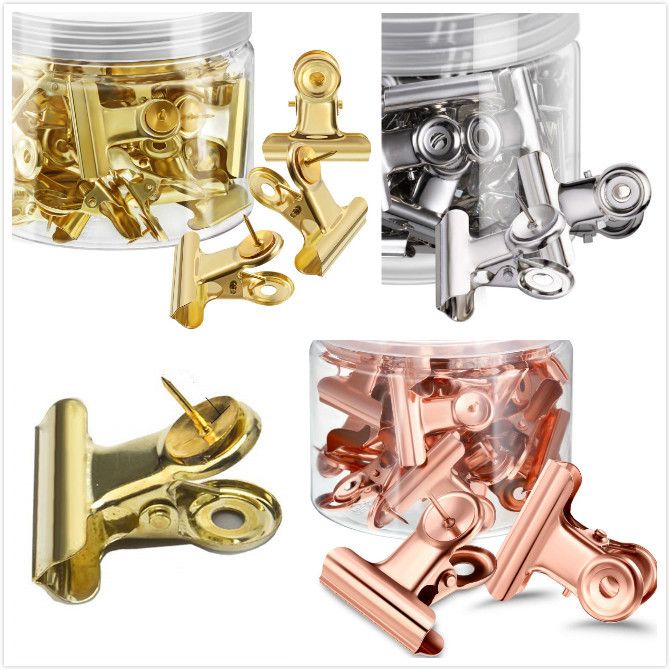 Kreativer Reißzweckenclip aus Metall direkt ab Werk, Roségold/Schwarz, optionaler Reißzweckenclip aus Metall_voghion.com
