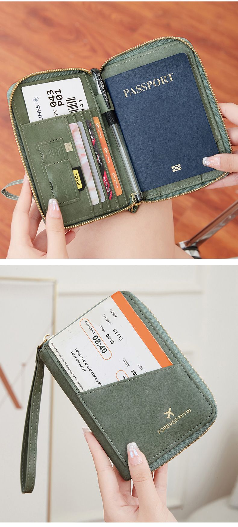 Women's Wallet & Men's Wallet Rfid Antimagnetic Passport Bag Zipper Short Passport Holder Multifunctional Travel Storage Certificate Bag_voghion.com