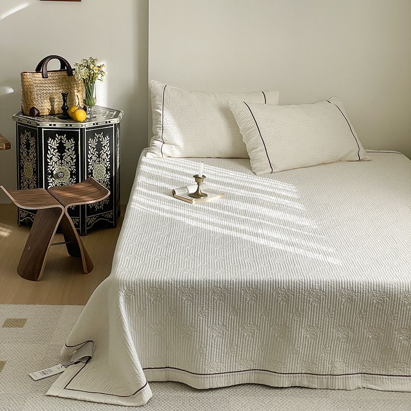 Bamboo Shadow Bed Cover Three Piece Set Soft And Delicate Silky Tatami Thickened Bed Sheet Machine Washable Four Seasons_voghion.com