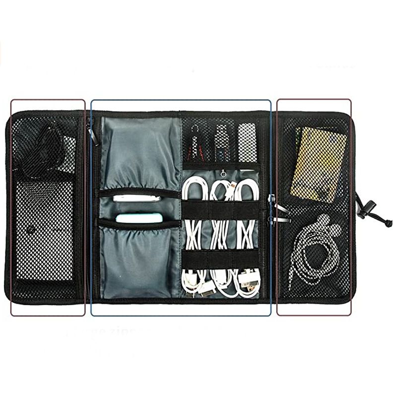 Digital Electronic Product Accessories Storage Bag Multi Function Oxford Cloth Data Cable Folding Handbag Headphone Storage Bag_voghion.com