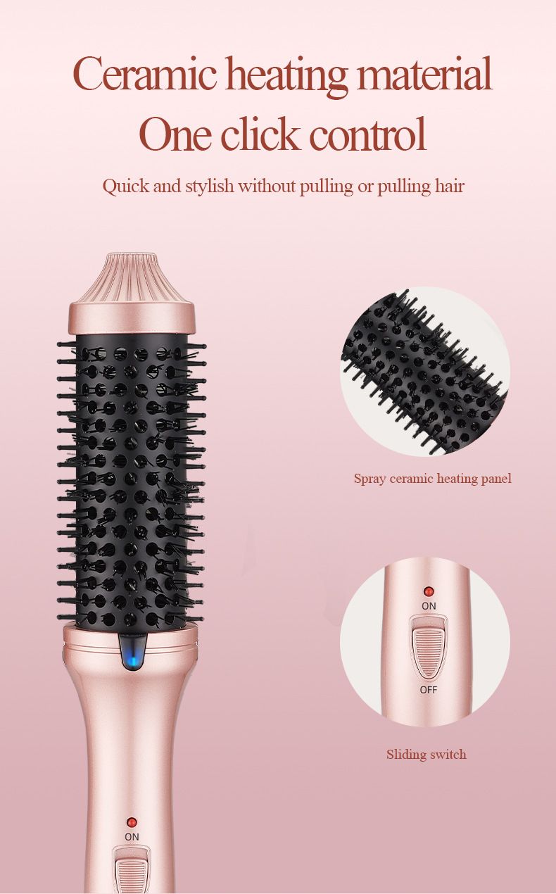 Pettine arricciacapelli con spazzola ad aria calda, spazzola a rullo per tutte le lunghezze dei capelli, strumento elettrico per lo styling per volume e arricciatura_voghion.com