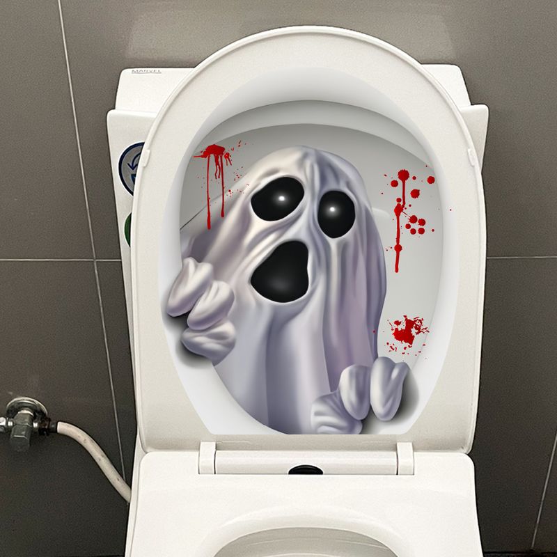 Ove neue Geist Halloween Abdeckung Dekoration Toilette CH81217 Badezimmer Wandaufkleber_voghion.com