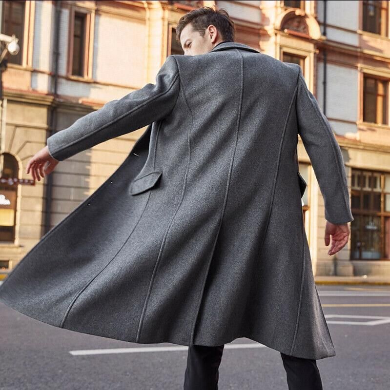 Herbst Winter Herren Wolle Mantel Solide Langarm Woolen Jacken Fleece Männer Mantel Streetwear Fashion Lange Trench Oberbekleidung_voghion.com