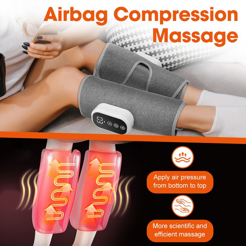 Cross-Mode Private Model Leg Modes 3 Níveis Pressão de Ar Terapia de Calor Massageador de Panturrilhas com Airbag_voghion.com