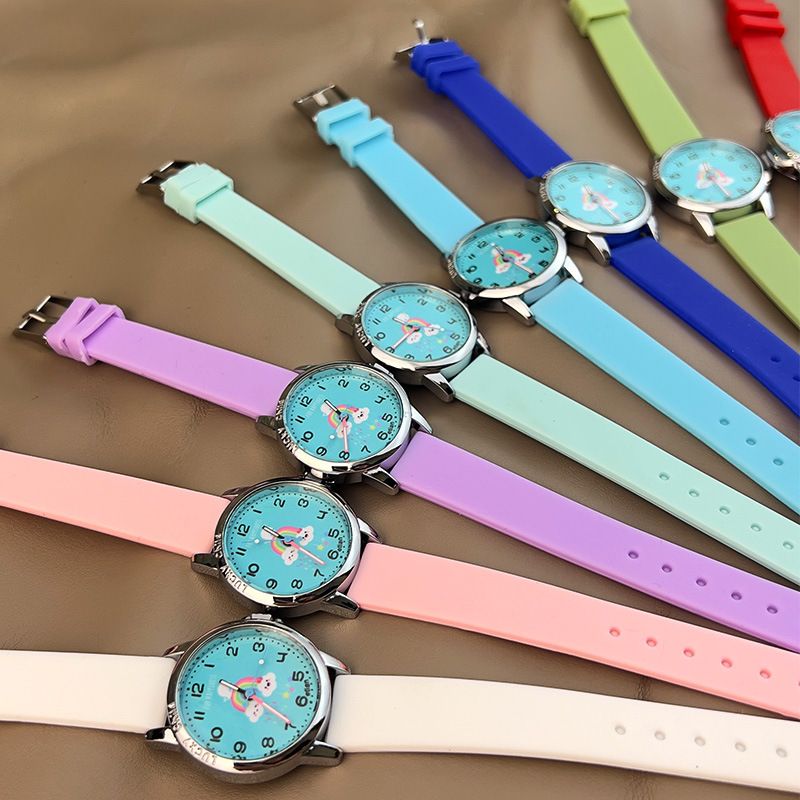 Student Watch Children's Watch Cute Rainbow Silicone Watch Luminous Pointer Student Watch_voghion.com