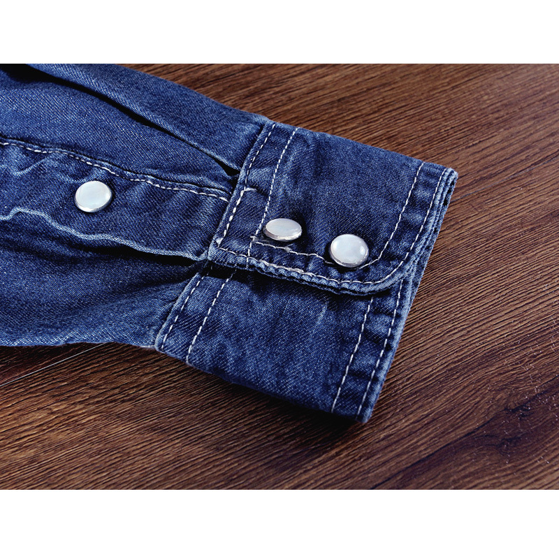 Yeni Kore slim fit kot gömlek, erkek uzun kollu genç Kore moda pamuklu gömlek, öğrenci ince ceket partisi_voghion.com