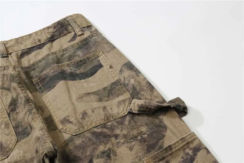 Herr 2021 utomhuskedjedekoration Kamouflage Raka män Cargo Jeans Byxor Casual Lösa militära taktiska byxor_voghion.com