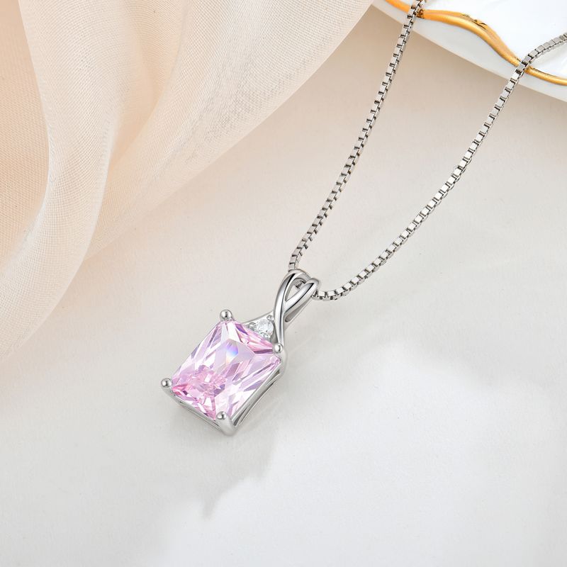 S925 ασημένιο μενταγιόν 12 κολιέ γενεθλίων χρωματιστή αλυσίδα κλείδας ζιργκόν γυναικεία κοσμήματα ασημένια κοσμήματα_voghion.com