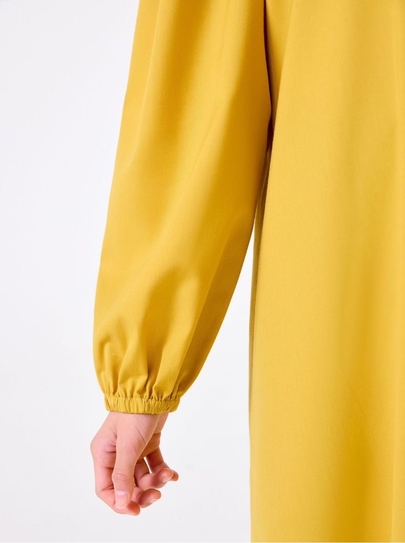 Moeder & Kinderen Midden-Oosterse Meisjes Abaya Effen Kleur Pop Kraag Knoop Jurk Losse Lange Rok Jas Robe_voghion.com